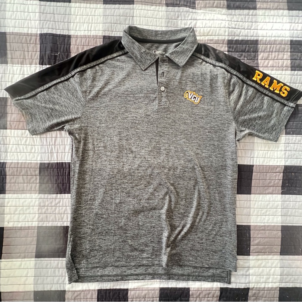 Chillwear VCU Rams Gray Polo Shirt with Black Accents men’s size L